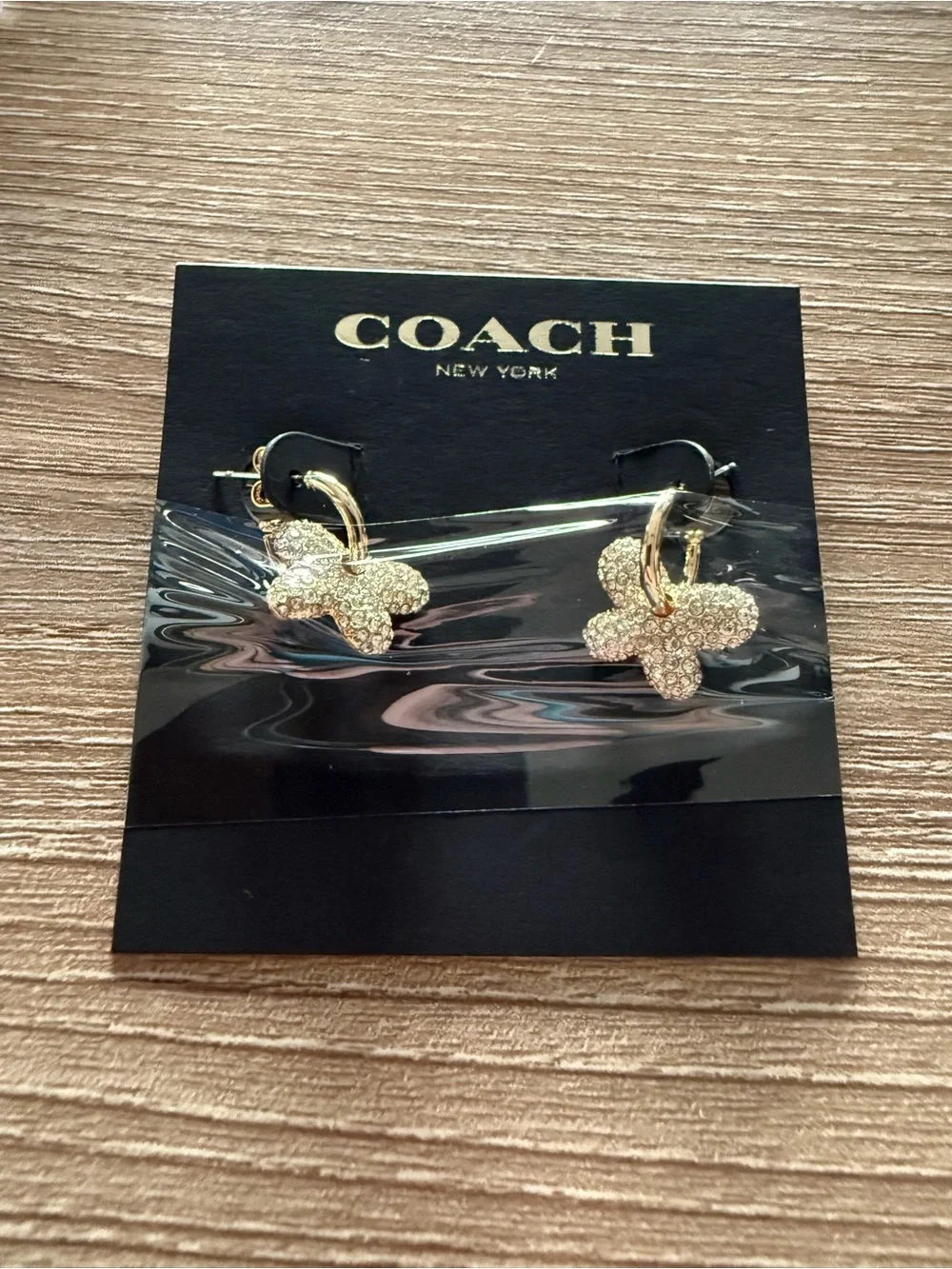 COACH Butterfly Crystal Dangle Earrings - Picture 3 of 4